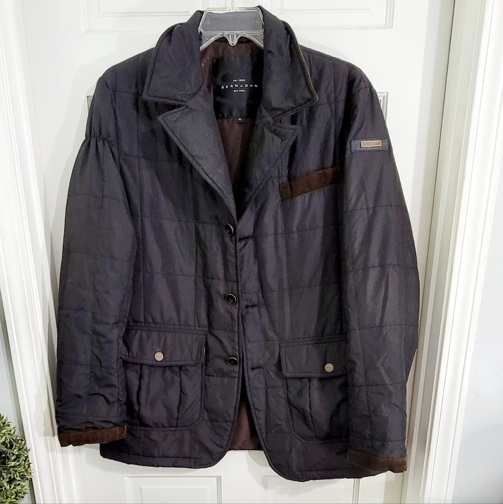 Sean John New York  Quilted Puffer Button Front Corduroy Trim Jacket XL - Picture 5 of 10
